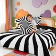 thumbnail image 4 of Erosebridal Abstract Geometric Stripes Queen Comforter Set,Minimalist Striped Comforter Sets Queen,Black Reversible,3pcs,1 Comforter and 2 Pillowcases, 4 of 7
