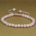 thumbnail image 2 of Bracelet Ajustable Perles Rondes 6mm Cristal Rose Naturel 7 Pouces Unisexe, 2 of 3