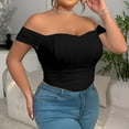thumbnail image 2 of zbxnLI Women's Plus Size Tank Tops off Shoulder Tops Going out Party Club Tops Blouses for Women, 2 of 8