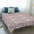 thumbnail image 4 of Vintage Pink Flower Blanket Soft Cozy Warm Twin Blanket for Bed, Plush Fuzzy Flannel Fleece Blankets for Sofa, Spring Floral Leaves Pastoral Birds Plants Throw Blankets for Couch Gifts, 60"x80", 4 of 9