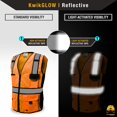thumbnail image 3 of KwikSafety (Charlotte, NC) RoadBOSS Economy Safety Vest (Solid Reflective Tape) Class 2 High Visibility ANSI OSHA Heavy Duty Surveyor Construction Mesh HiVis Zipper Men Work Gear | Orange Medium, 3 of 6