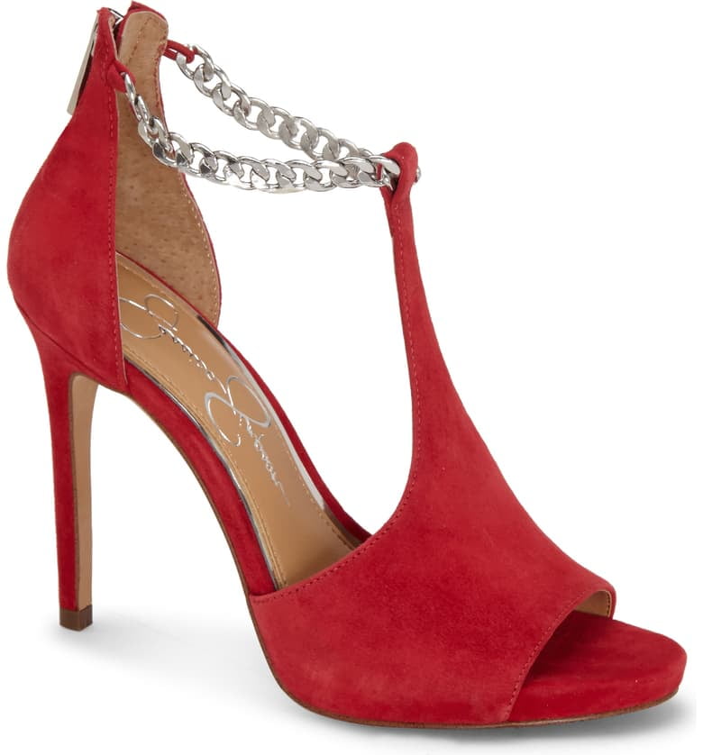 jessica simpson red high heel shoes
