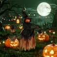 thumbnail image 4 of 4.3ft Halloween Decorations Witch Garden Stakes, Witch Riding a Broomstick Yard Decor, Haunt House Props for Outdoor Garden Lawn Party Decor, 4 of 5