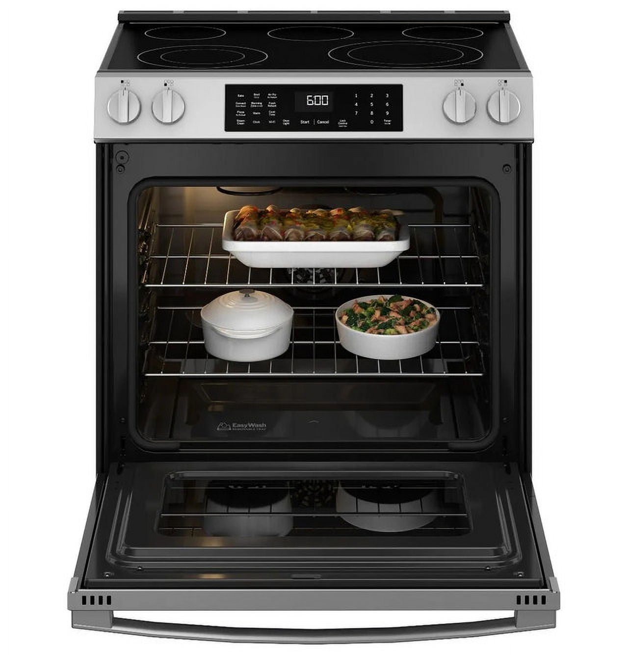 GE 30 Inch Slide In Radiant Range 5 Element Steam Clean Single Oven GRS600AVFS