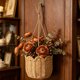 thumbnail image 4 of Cesta de picnic de mimbre Cesta de almacenamiento en la pared • Olla decorativa tejida para adornos • Organizador de almacenamiento para portaflores estilo Bohemio con tejido de paja, 4 of 7
