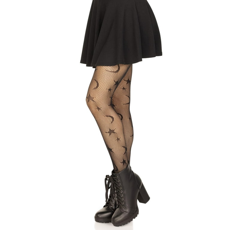 Celestial Net Tights Black Halloween Accessory Womens Size S XL by Way to Celebrate Walmart