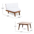 thumbnail image 3 of 2-Piece Acacia Wood Outdoor Sectional Sofa Set with Sofa and Table | Water-Resistant Cushions, 3 of 5