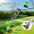 thumbnail image 6 of TNTANTS Weed Wacker Cordless, 3-in-1 Lightweight Electric String Trimmer with 3 Types of Blades, Wheels, 24V Battery, Weed Eater Grass Trimmer/Edger/Brush Cutter for Lawn Yard Garden (Green), 6 of 12