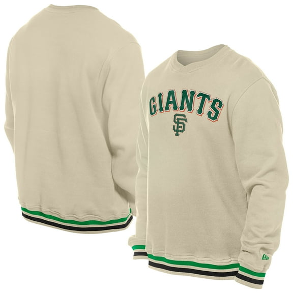 Men's New Era  Cream San Francisco Giants St. Patrick's Day Twill Pullover Sweatshirt