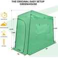 thumbnail image 4 of EAGLE PEAK 10x5 Portable Lean to Walk-in Greenhouse Instant Pop-up Greenhouse with Roll-Up Zipper Entry Doors and Side Windows, Green, 4 of 10