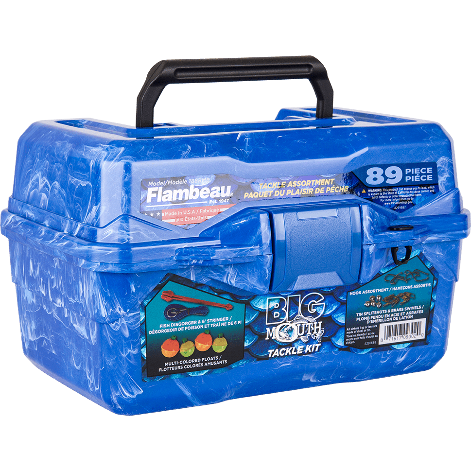 Flambeau Big Mouth 89 Piece Tackle Box Kit Pearl Blue Swirl Brand New! 