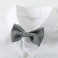 thumbnail image 3 of MSemis Kids Boys Baby Gentleman Outfits Tuxedo Suit Vest Formal Shirt with Pants Bowtie Grey 4-5, 3 of 6