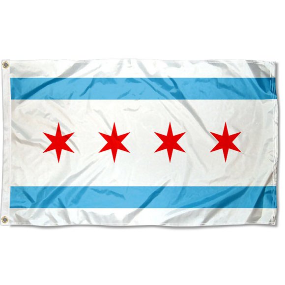 Drapeaux de Sport Fanions Company Drapeau de la Ville de Chicago Bannière 3x5 Pieds