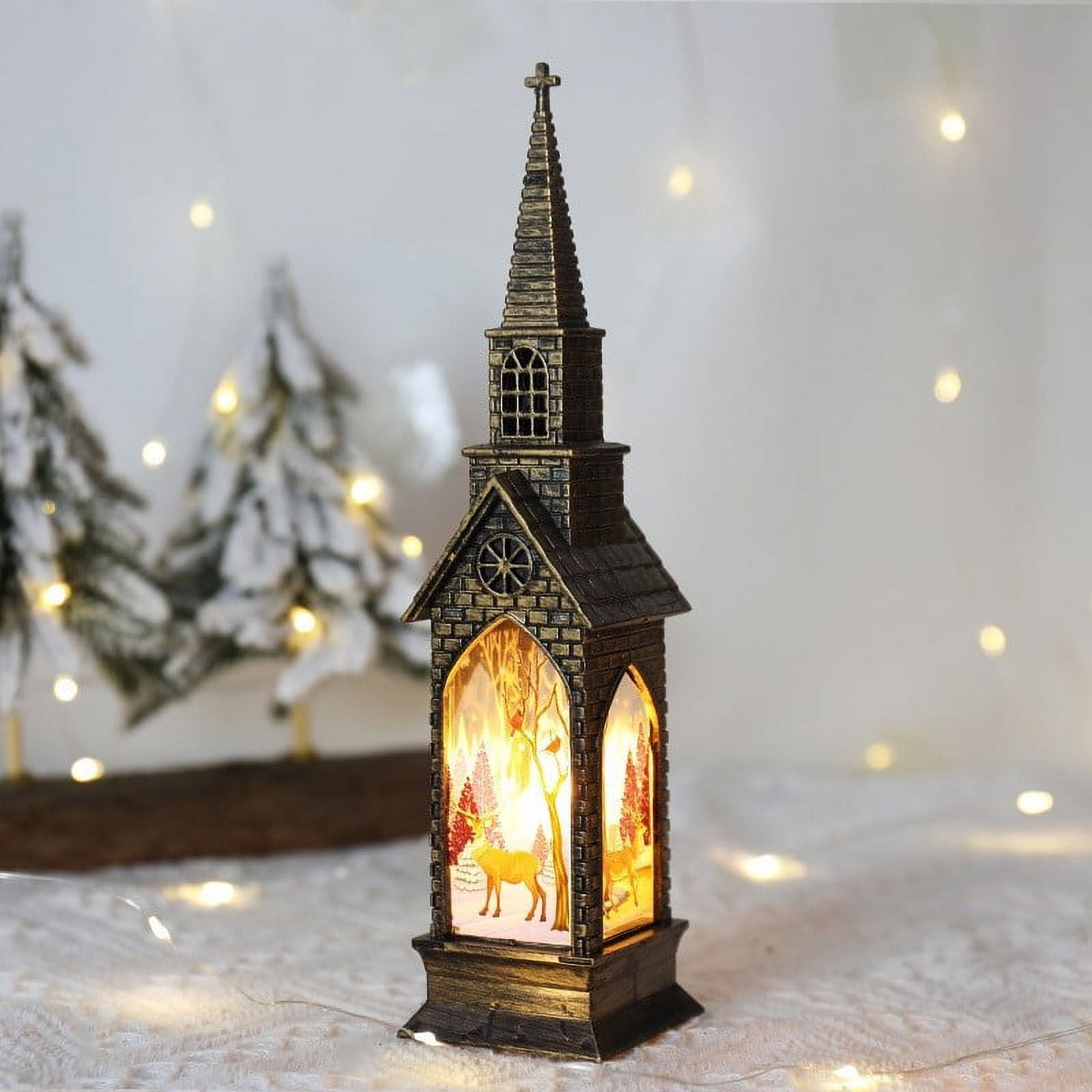 Light Up Church,Mini Lanterns for Centerpieces,Christmas