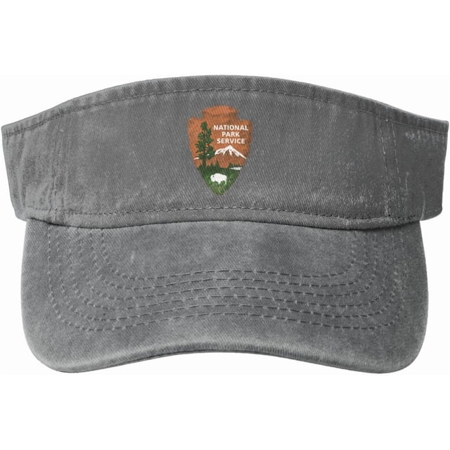 National Park Service Sun Visor Hats Empty Top Baseball Cap Sports Visor Hat Running Tennis Visors Unisex Black