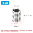 thumbnail image 2 of Uxcell Thread Adapters Sleeve Reducing Nut 6pcs M12x1.75 Male to M10x1.5 Female Repairing Insert Nut 15mm, 2 of 6