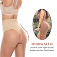 thumbnail image 5 of Fadeal Seamless Shapewear for Women Women's Solid Color Belly Briefs Corset Waist Lift Hip Mid Waist Shapewear Women's Shapewear Khaki S, 5 of 9
