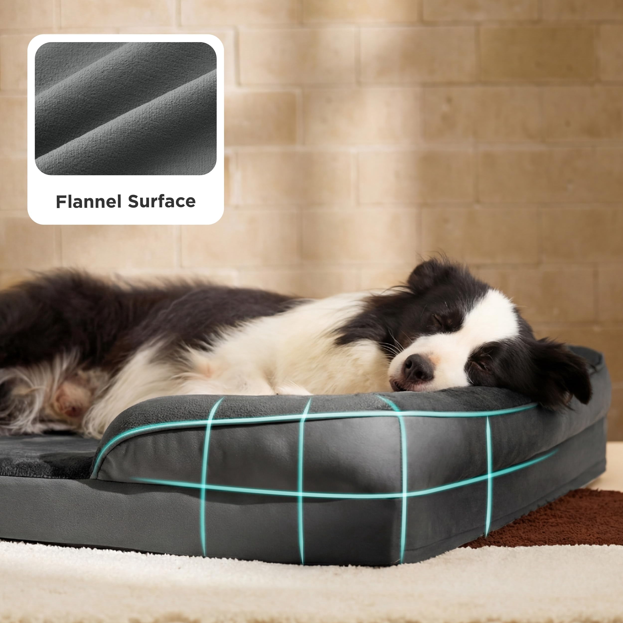 U By Bedsure Orthopedic Dog Bed for Extra Large Dogs - XL Washable Dog Sofa Bed Large, Supportive Foam Pet Couch Bed with Removable Washable Cover, Waterproof Lining and Nonskid Bottom, Dark Grey