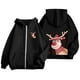 thumbnail image 4 of WILLBEST Sudadera Deportiva para Mujer Ladies' Christmas Printed Zipper Long Sleeved Pocket Adjuststring Casual Hooded Sweatshirt 2238 XXX-Grande, 4 of 8