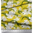 thumbnail image 3 of Soimoi Velvet Fabric Leaves & Lily Floral Fabric Prints by Yard 58 Inch Wide, 3 of 3
