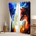 thumbnail image 3 of Homewish Cartoon Jungle Wolf Curtains Pack of 2 (42x84 Each) for Teen, Blue Red Animal Curtains Blackout, Rustic Farmhouse Bedroom Curtains, Living Room Curtains Decor, 3 of 6