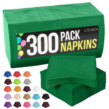 Crown Display Emerald Green Beverage Napkins 300 Count