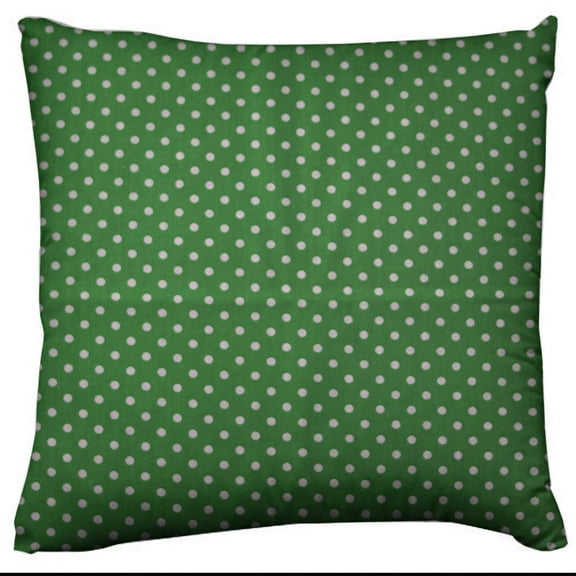 Mini Dots Decorative Cotton Throw Pillow/Sham Cushion Cover White on Green