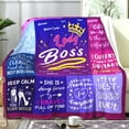 thumbnail image 2 of Boss Lady Gifts Blanket Boss Retirement Appreciation Gifts from Employees,Girl Boss Throw Blankets Office Decor,Best Boss Christmas Birthday Bosses Day Gifts Ideas for Boss Lady Women Female 50"X40", 2 of 5