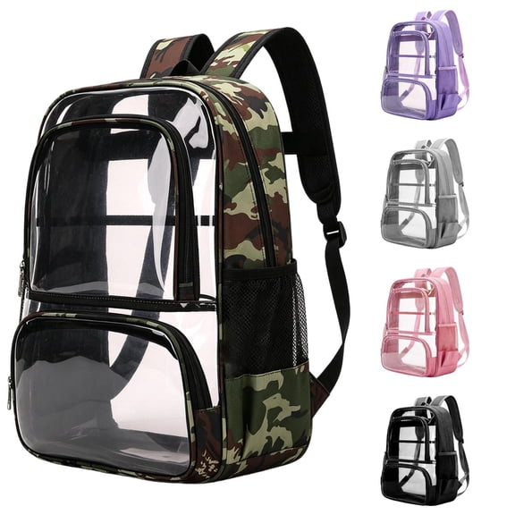 GobdXE Back To School Unisex Student Multi Compartment Clear Backpack Stadium Approved Transparent Daypack Size:One Size