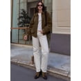 thumbnail image 4 of Women'S Faux Suede Jacket Spring and Autumn Long Sleeves Y2K Outerwear Coat with Pockets Brown M, 4 of 9