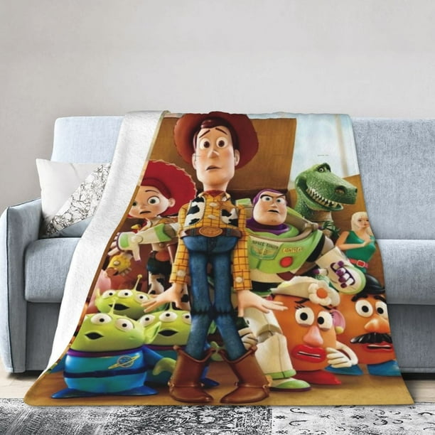 Manta de Toy Story, manta de tela de superficie vertical súper suave de varios tamaños, acogedora y cálida, adecuada para cama, sofá, campamento, viajes, todas las estaciones, liviana y compacta de