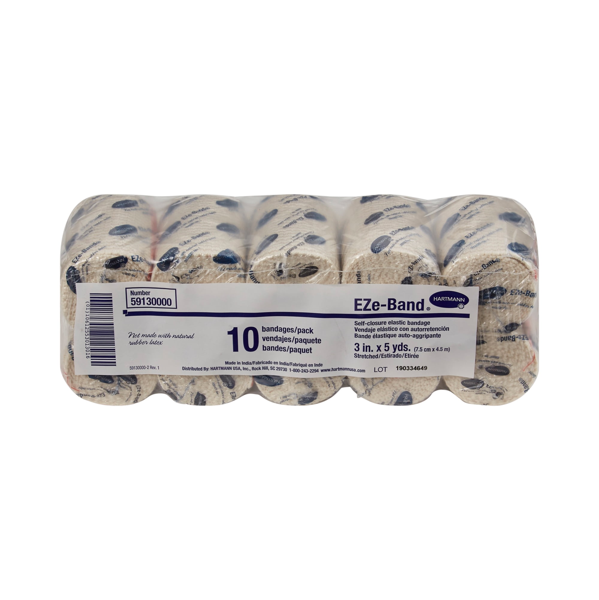 Hartmann EZe-Band LF Elastic Bandage Beige NonSterile 3" x 5 Yd 60 Ct