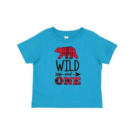 

Inktastic Plaid Bear Wild and 1 with Arrow Gift Baby Boy or Baby Girl T-Shirt