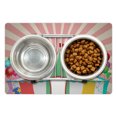 thumbnail image 1 of Circus Pet Mat for Food and Water, Old Style Vintage Circus Tent with Balloons Carnival Celebration Performance Animals, Non-Slip Rubber Mat for Dogs and Cats, 18" X 12", by Ambesonne, 1 of 2