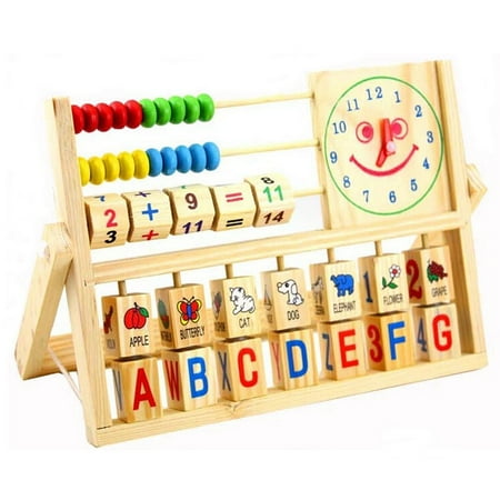 Abacus Olive - Wooden Montessori Teaching Tool Math Number Versatile Flap Abacus Calculation Wooden Educational Toy