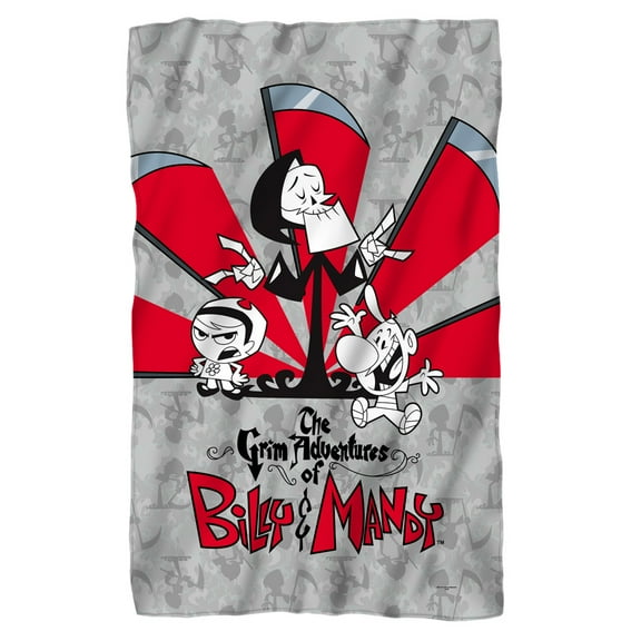 Grim Adventures Of Billy & Mandy Time's Up Fleece Throw Blanket (36"x58")