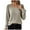Beige, variant on HAiming Women's Ribbed Knit Shirts Solid Color Round Neck Long Sleeve Tops Fall Winter Casual Loose Pullover Blouse