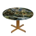 thumbnail image 3 of BCIIG Cottage Stream Water Wheel Round Tablecloth, Stain Resistant & Washable, Perfect for Indoor & Outdoor Dining, Wedding, Parties, 100% Polyester Fiber, Various Sizes Available 42"-46, 3 of 8