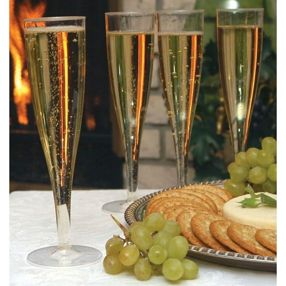 Plastic Champagne Glasses, 5 Oz, Clear, 10/pack