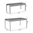 thumbnail image 5 of Novogratz Poolside Gossip, Ola All-Steel Table and Bench Set, Charcoal, 5 of 6