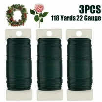 Siisll 3 Pack Floral Wire, 118 Yards 22 Gauge Green Florist Wire, Flexible Green Wire Paddle Wire for Crafts, Christmas Wreaths Tree, Garland and Floral Flower Arrangements