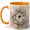 Orange, variant on Birdhouse Floral Coffee Mug, Watercolor Blue Birds, Flowers and Butterfly Design, 11 oz Ceramic Cup