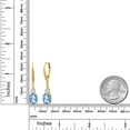 thumbnail image 2 of Gem Stone King 18K Yellow Gold Plated Silver Millennium Blue Mystic Quartz and White Lab Grown Diamond Dangle Earrings for Women (4.17 Cttw, Oval 9X7MM), 2 of 3