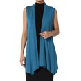 thumbnail image 1 of TheMogan Women's Long Vests Sleeveless Draped Lightweight Open Front Cardigan, 1 of 7