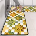 thumbnail image 2 of Kitchen Rugs Sets Of 2,Sunflower Checkered Pattern Anti Fatigue Kitchen Mat Rugs Non Slip Washable,Decorative Kitchen Floor Mats for Kitchen,Sink,Laundry,17"x47"+17"x47", 2 of 5
