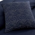 thumbnail image 3 of Chezmoi Collection Linz 7-Piece Navy/White Paisley Floral Scroll Embroidered Comforter Set, Queen, 3 of 8