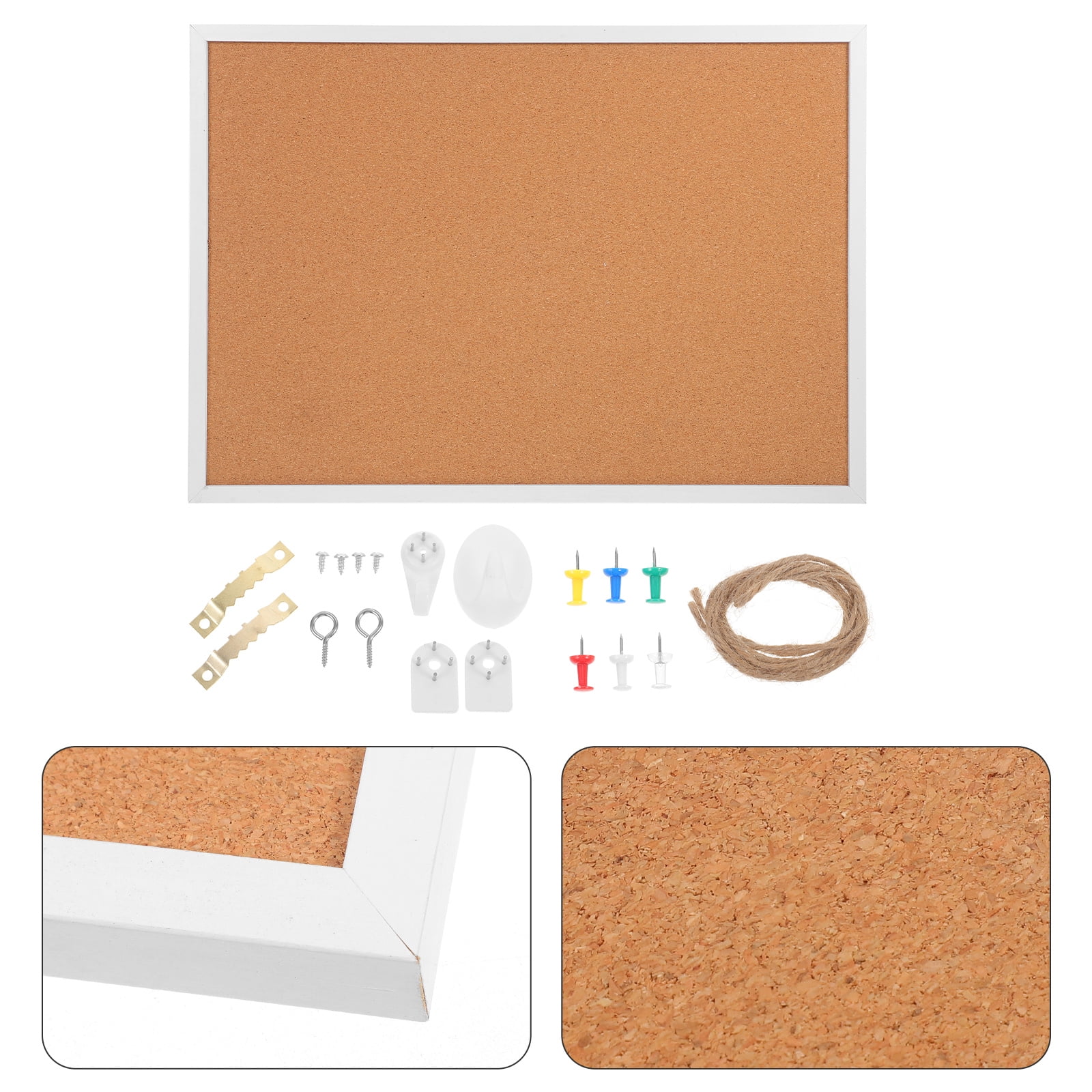 BERTDOMD Small Framed Cork Bulletin Board Set for Office and Home, Blank Message Organizer for Wall Display