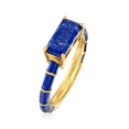 thumbnail image 3 of Ross-Simons Lapis and Dark Blue Enamel Ring in 18kt Gold Over Sterling, Women's, Adult, 3 of 5