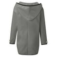 thumbnail image 5 of UJNDER Women's Fashion Winter Long Sleeve Open Cardigan Casual Wool Coat Trench Jacket Warm Slim Long Overcoat Outwear Double Faced Wool Hooded Trench Coat Women Grey L, 5 of 6