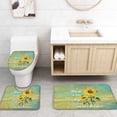 thumbnail image 4 of FMSHPON Sunflowers 4 Piece Bathroom Set Shower Curtain Bath Rug Contour Mat and Toilet Lid Cover, 4 of 7